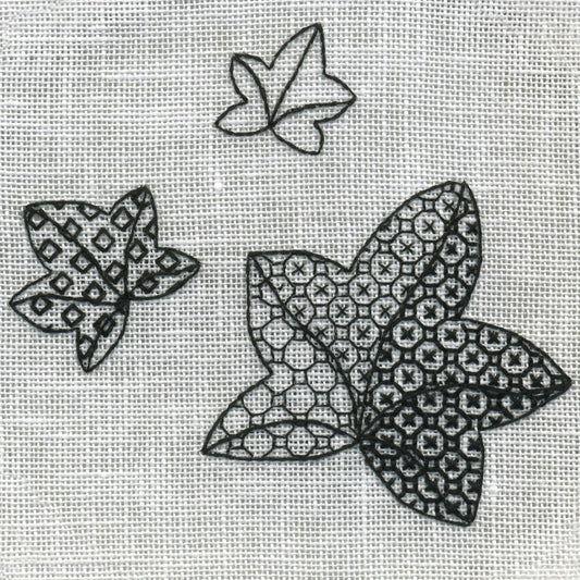'Ivy Leaves' Blackwork Embroidery Pattern