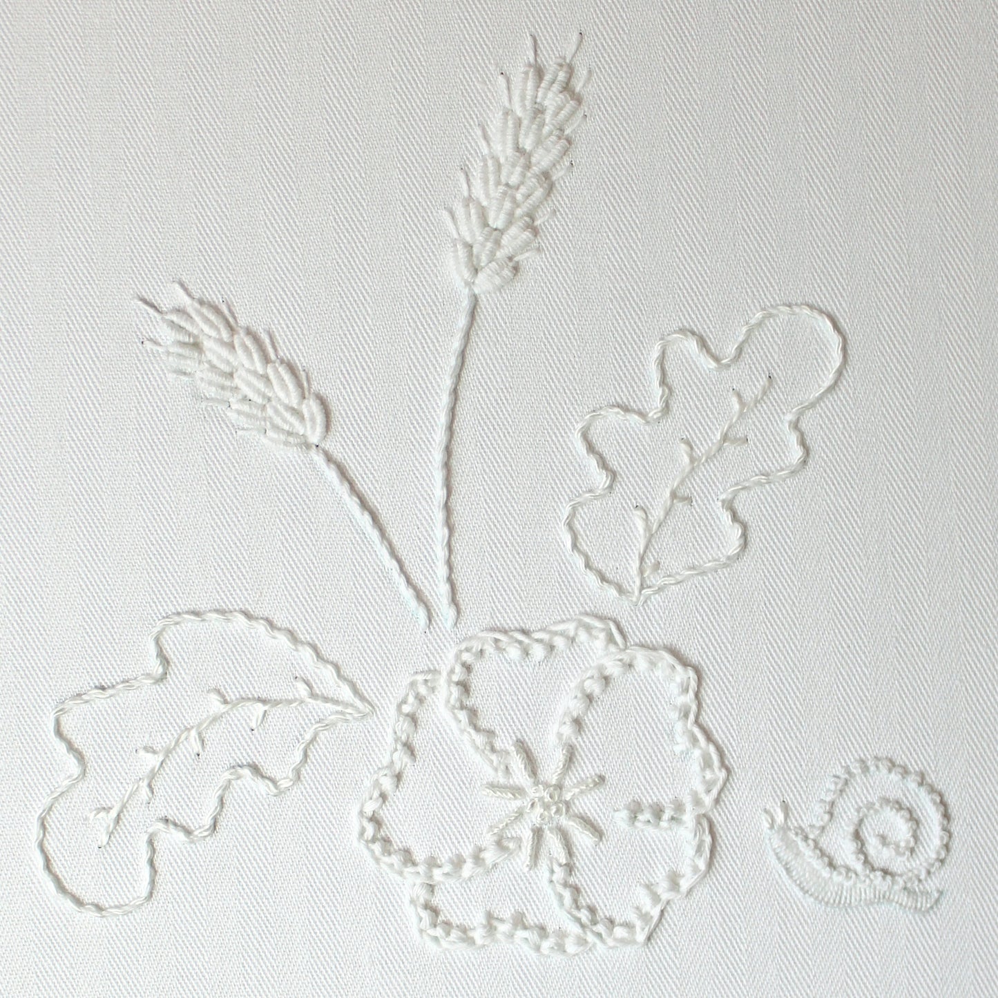 'Sneaky Snail' Mountmellick Whitework Embroidery Kit