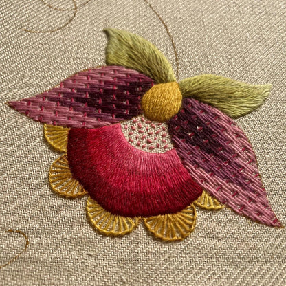 Jacobean crewelwork monthly online class (starts September 2023) - deposit