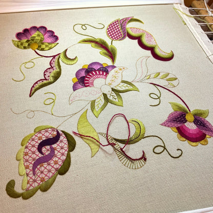 Jacobean crewelwork monthly online class (starts September 2023) - deposit