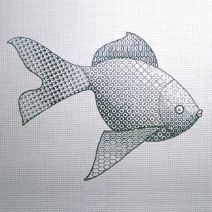 'Goldfish' Blackwork Embroidery Pattern