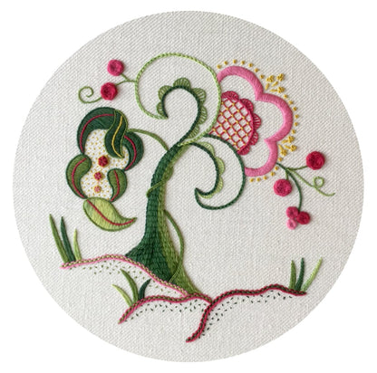 'Budding Beauty' Jacobean Crewel Work Embroidery Kit