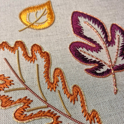 'Autumn Leaves' Silk & Goldwork Embroidery Kit